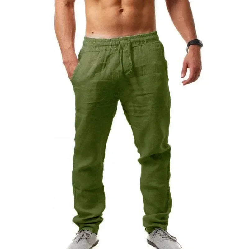 🌿 Pantalon en Coton et Lin Homme – Élégance décontractée pour l'Été 2025☀️