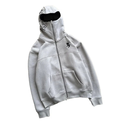 🔥 Sweat à capuche zippé vintage – style streetwear hip hop et oversize 🔥