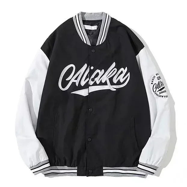 🧥 Veste Baseball Y2K en Cuir – Style Rétro & Hip-Hop Américain 🔥