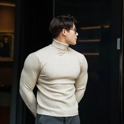 🔥 Pull Col Montant Rayé – Confort & Style Streetwear Automnal 🔥
