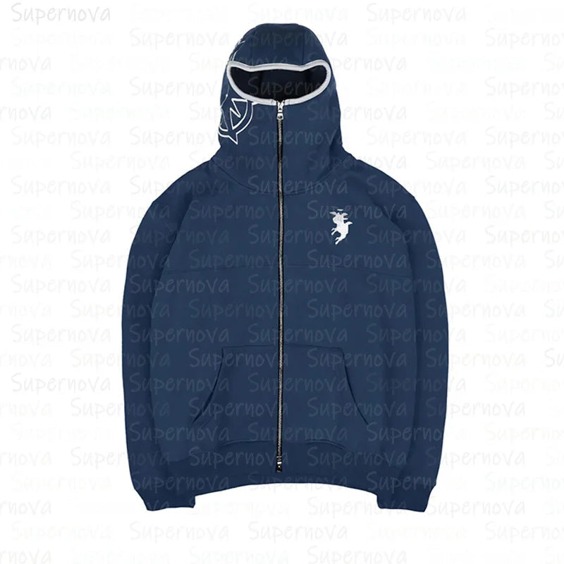 🔥 Sweat à capuche zippé vintage – style streetwear hip hop et oversize 🔥