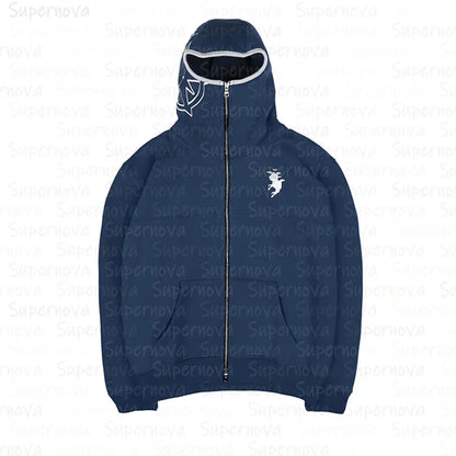 🔥 Sweat à capuche zippé vintage – style streetwear hip hop et oversize 🔥